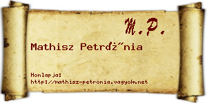 Mathisz Petrónia névjegykártya